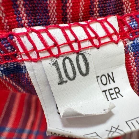 Girls 3T Red Blue White Buffalo Plaid Ruffle Sleeveless Dress - Picture 5 of 5